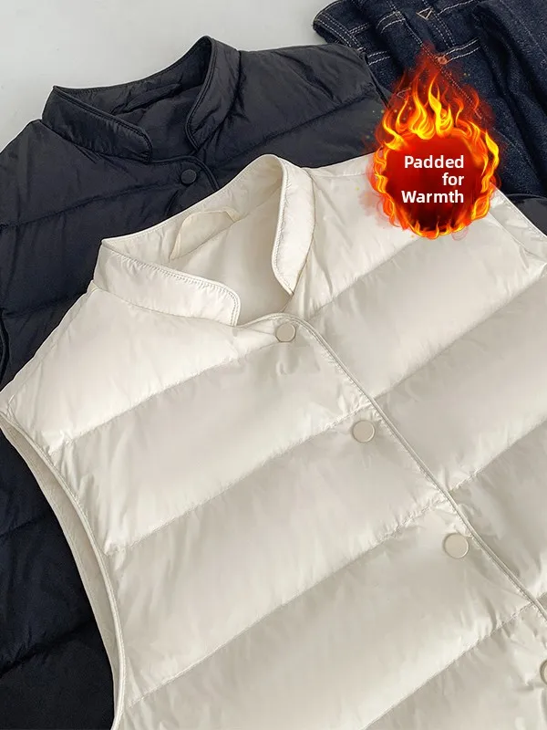 Faionable couleur coton Jaet gilet vêtements d'extérieur grande taille femmes automne hiver nouveau col montant polyvalent...