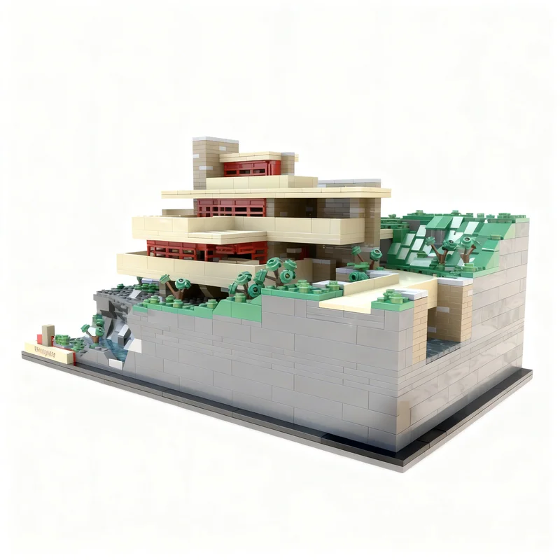 2671pcs MOC Fallingwater Upscale 1 130 Architecture Model Building Blocks Creative Display Gift Collectible Decor Kids Premium