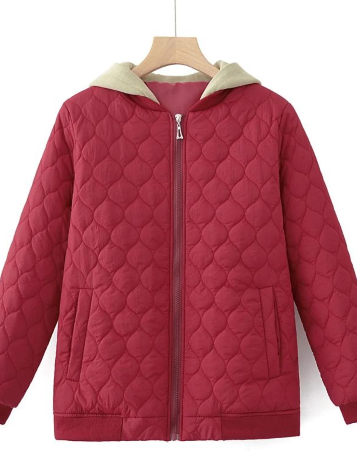plus Size Hooded Patchwork Cotton Jacket Korean Style Women's Autumn Winter Coat for Heavy Girls 200 Pounds Cucumber Pattern ...
