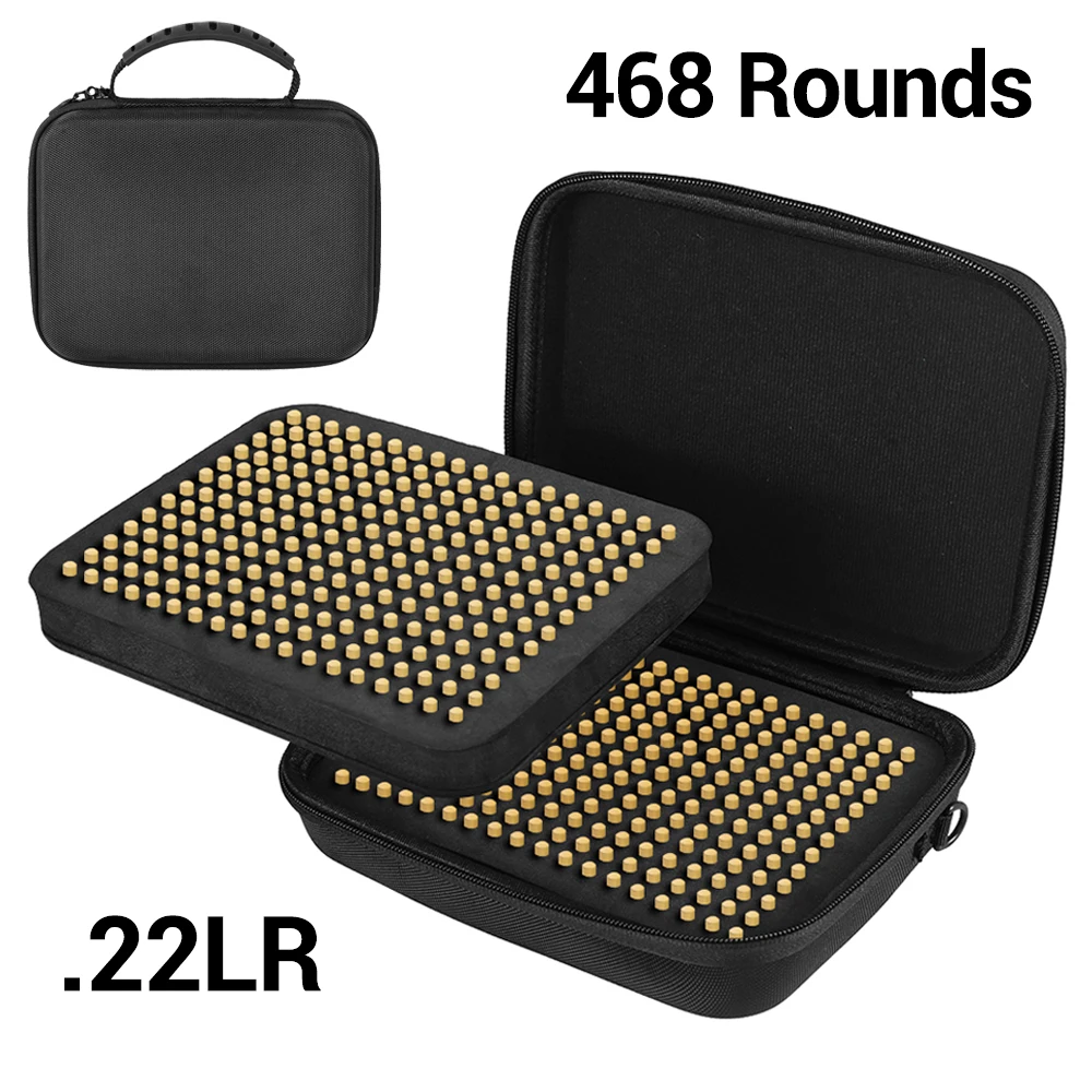 468 Rounds Ammo Box .22LR 9mm Bullet Storage Bag Pistol Rifle Ammunition Pouch Bullet Holder Ammo Organizer for Shooting Hunting