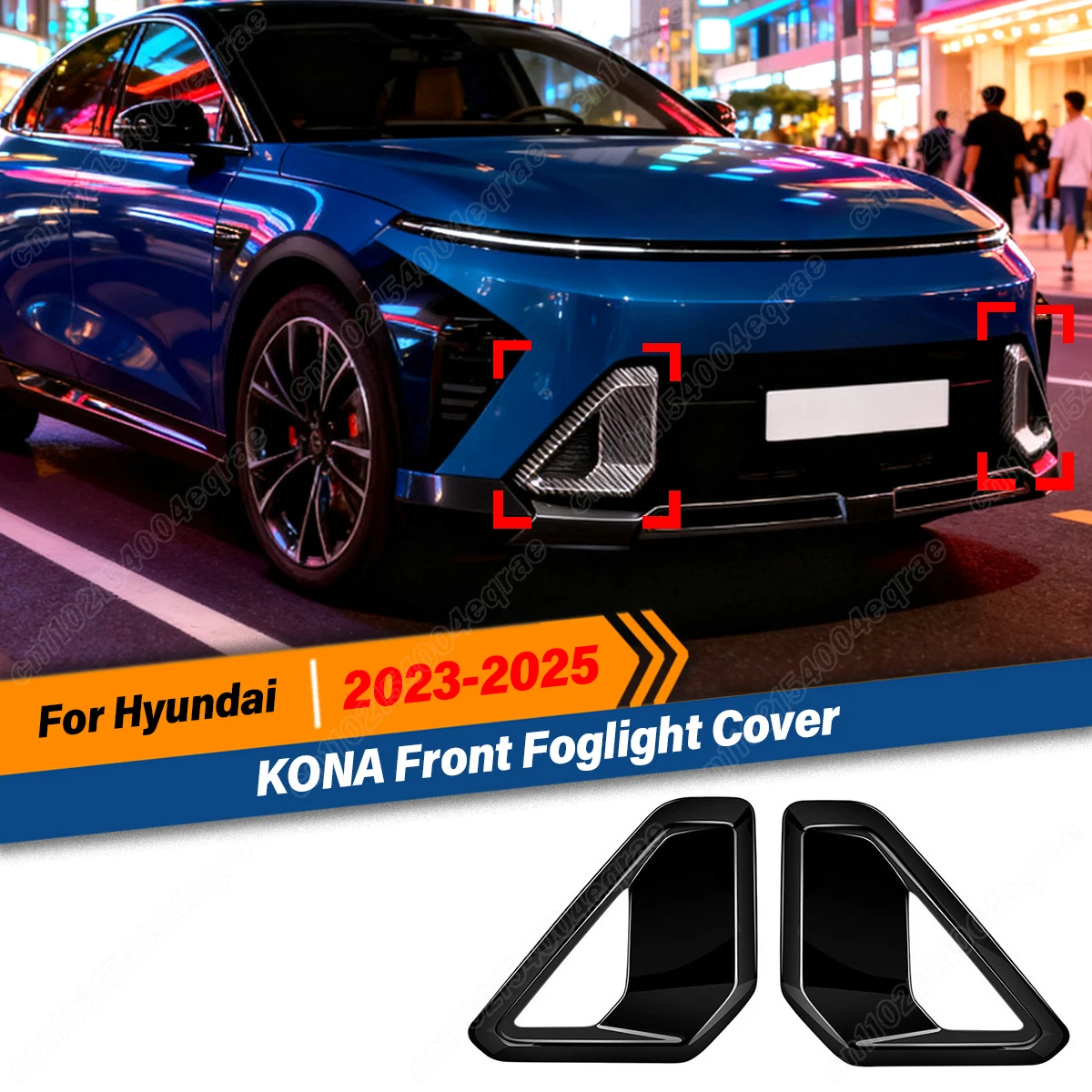

For Hyundai KONA 2024 2025 Front Foglight Cover Trim Rear Bumper Fog Lights Lamps Molding Decoration Body Kit Accessories Auto