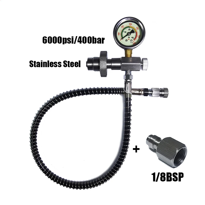 HPA Big Gas Tank To Small Cylinder Stainless Steel DIN G5/8 High Pressure Air Fill Station Refill Connector