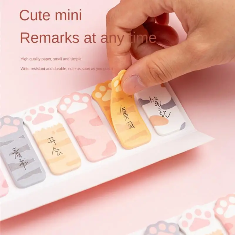 Kawaii Stationery Cartoon Cat Paw Memo Pad Bookmark Flags Index Tab Sticky Notes Label Paper Stickers