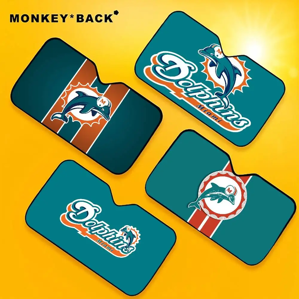 

M-Miami Dolphins Car Solar Protection Windshield Sunshade Car Window Windscreen Cover Sun Shade Auto Sun Visor