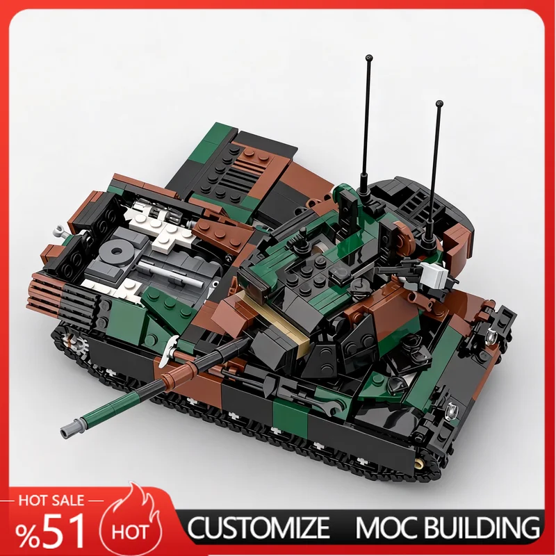 969 PCS Main Battle Tank Model Customize Creative MOC Building Blocks Set DIY Assembly Educational Toy For funs Birthday Gifts