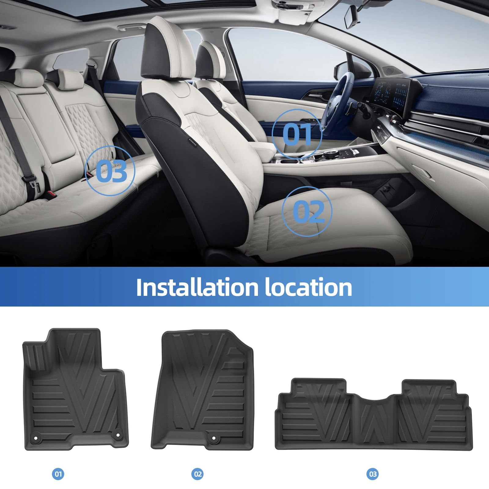 for Kia Sportage 2023-2025 PHEV(Only Hybrid) Car Floor Mats Protective Mat Interior Accessories Waterproof Foot Pads Left Rudder