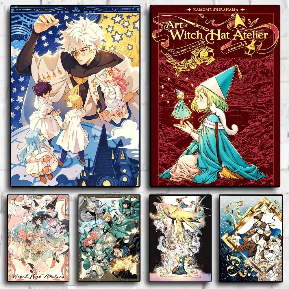 1PC Anime W-Witch Hat Atelier Poster Japandi Wall Art Canvas Print Minimalist Japanese Style Bedroom Decor