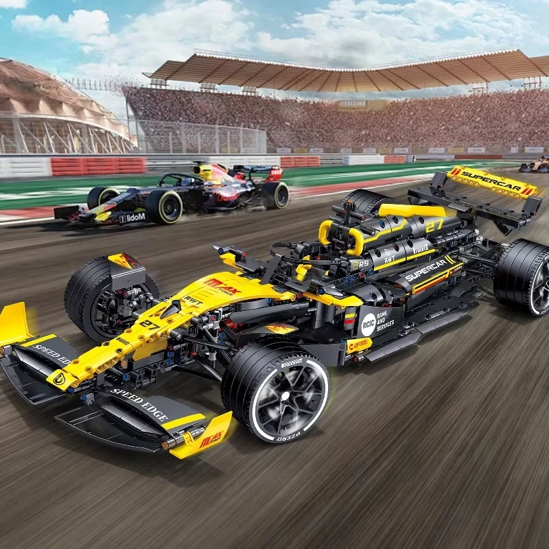 Neue Produkttechnologie Formel Bausteine Rennmontagesteine kreatives Spielzeug Supercar Rennset
