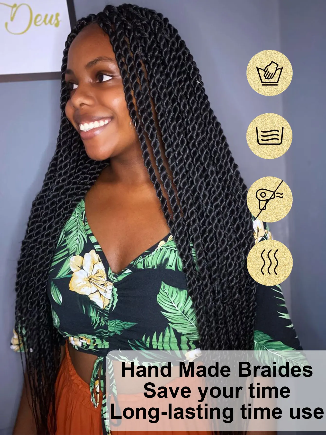 Super Long 40'' Synthetic Twist Braided Wigs  Full Lace Knotless Small Box Braids With Baby Hair Senegalese Braiding Twists Wig
