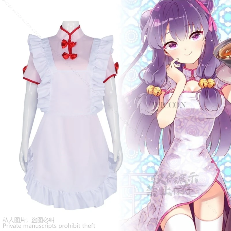 Anime Ranma ½ Nibun-No-Ichi Shampoo Cosplay Costume Wig Chinese Style Chi-Pao Maid Dress Woman Sexy Kawaii Party Suit Lolita