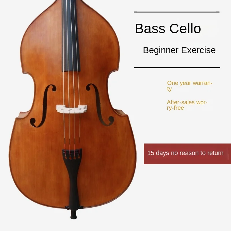 Handmade Double Bass D002 Solid Wood Brazil Wood Cello Adults Children Spruce Maple Beginner Musical Instrument Practice Playing