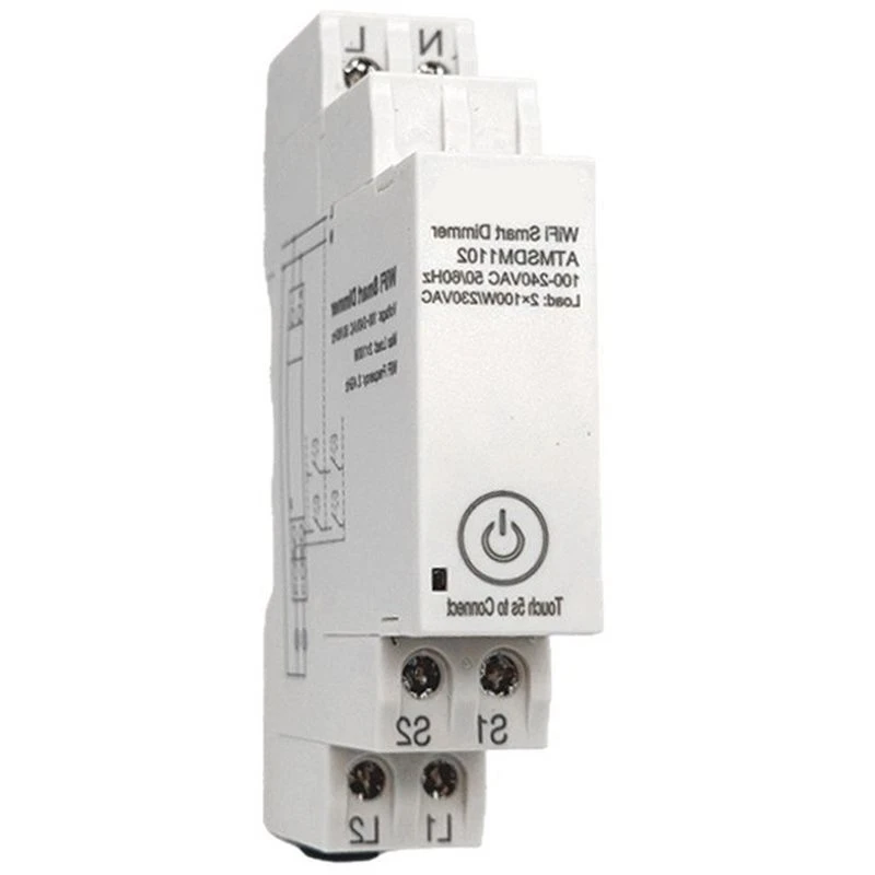 PORK-Tuya Wifi Smart Dimmer 2.4Ghz AC 100-240V App Control Real-Time Monitoring Din Rail Installation