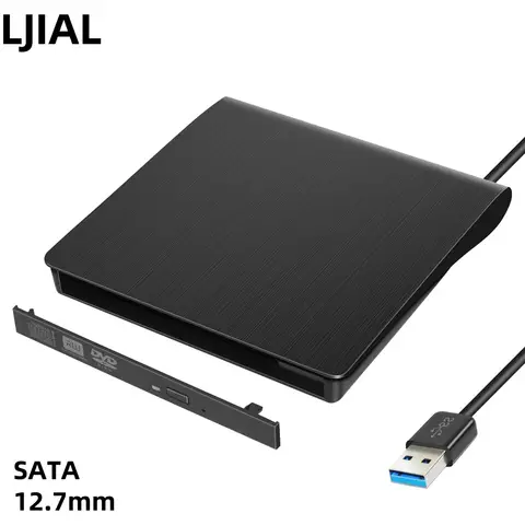 LJIAL 12,7 mm USB 3.0 DVD-enhet Extern optisk enhetskapsling SATA till USB Externt fodral för bärbar dator Notebook utan enhet 8 best sales USB-dongelns plasthölje - №8