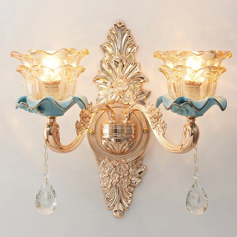 DORIAN Европейский хрустальный настенный светильник, роскошная гостиная, спальня, прикроватная лампа, фон, стена, коридор, вилла, отель, освещение