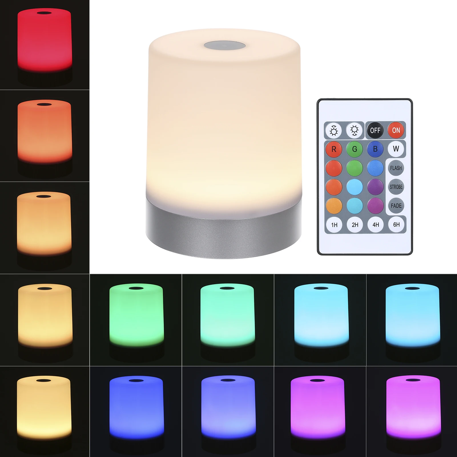 Remote Touching Control Night Light 13 Colors 3Modes Dimmer Night Lamp S-mart Bedside Lamp RGB Color USB Rechargeable Night Lamp