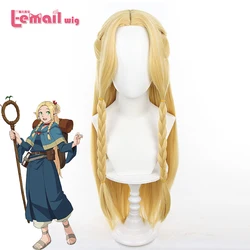 L-email wig Synthetic Hair Delicious in Dungeon Marcille Donato Cosplay Wig 80cm Long Yellow Wigs Heat Resistant Wig