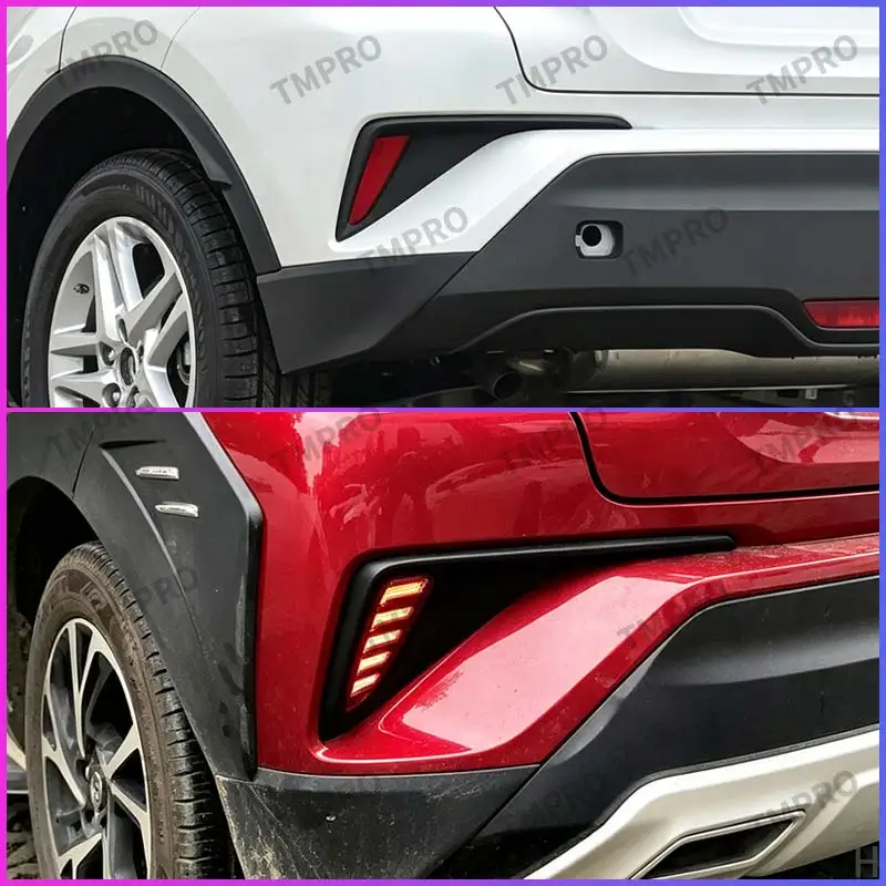 TMPRO 2Pcs LED Rear Bumper Light Multi‑Function DRL Brake Turn Signal Lamp for Toyota C‑HR IZOA Exterior Mod Parts