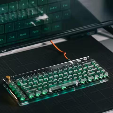 Lele76 Y2K Mechanical Keyboard Wired Hot-Swap RGB Backlight Retro Punk Industrial Style Transparent Custom Mechanical Keyboard