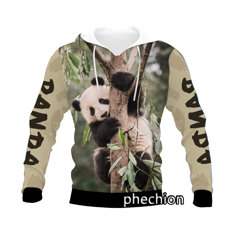 

phechion New Fashion Men/Women Animal Panda 3D Print Long Sleeve Hoodies Casual Hoodies Loose Sporting Pullover A125