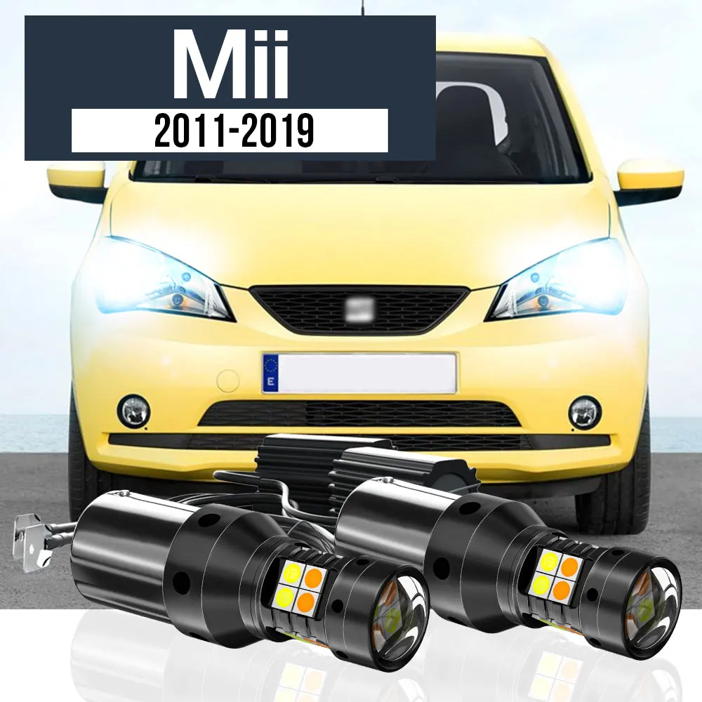 

2pcs LED Dual Mode Turn Signal+Daytime Running Light Blub DRL Canbus Accessories For Seat Mii 2011-2019 2013 2014 2015 2016 2017