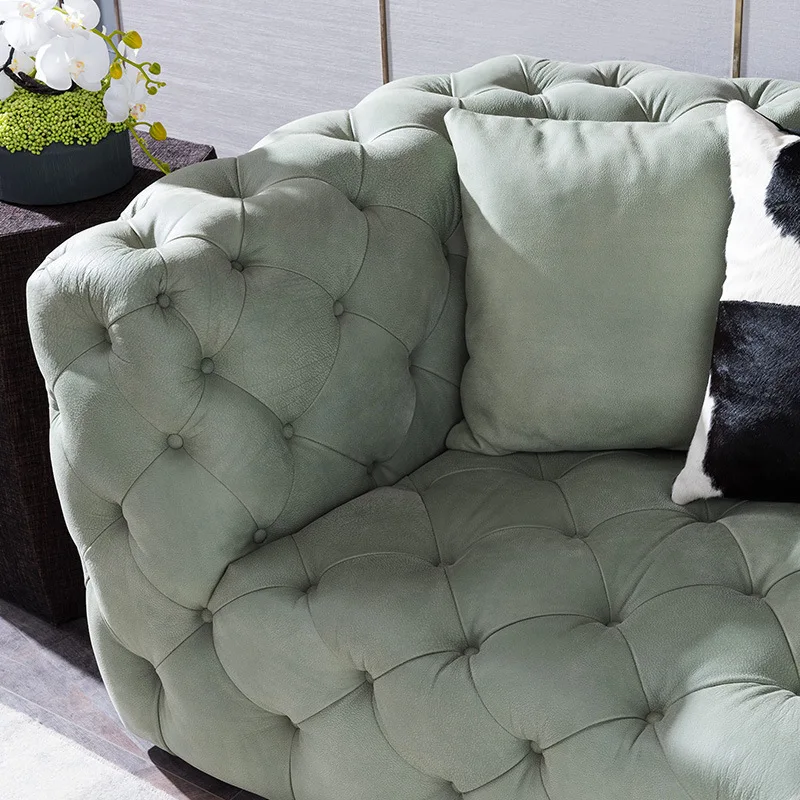 American light luxury solid wood fabric corner sofa villa modern simple large apartment living room combination sofa