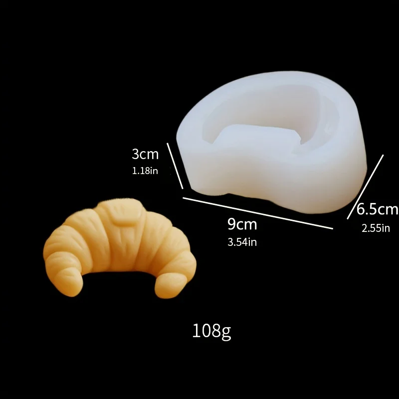 قطعة واحدة، قالب سيليكون لتزيين حلوى الكرواسون، بسكويت الشوكولاتة كريم موس، شموع العلاج العطري، قالب سيليكون