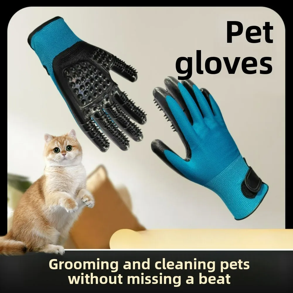 

Pet Grooming Gloves Dogs&Cats Bathing Massage Hair Removal Deshedding Mitt Brush Tool to Clean Floating Fur&Grooming Supplies
