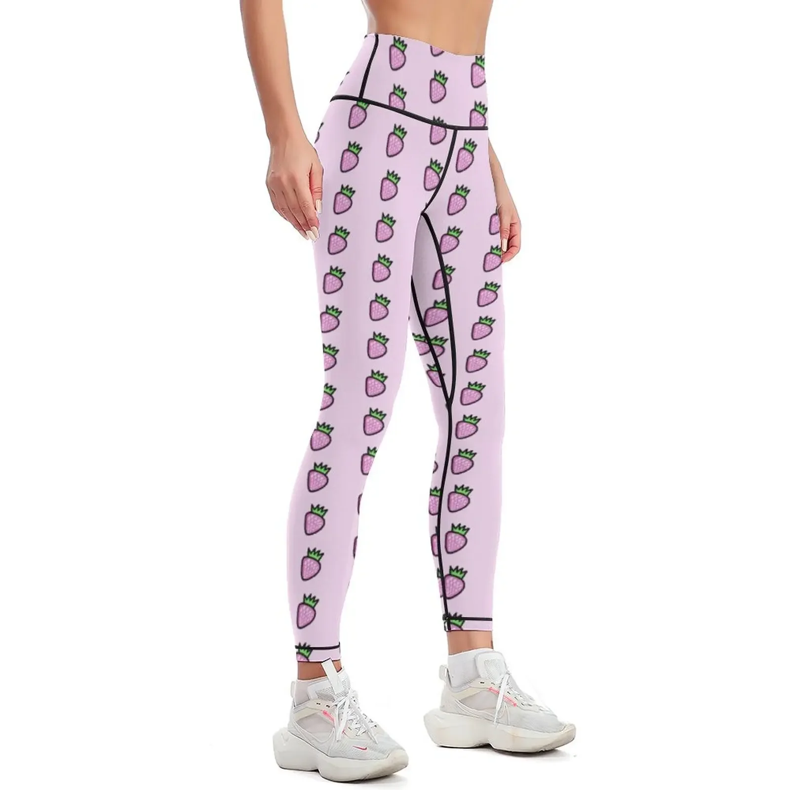 Pink Strawberry Leggings push up legging Sports pants for Women's pants Womens Leggings