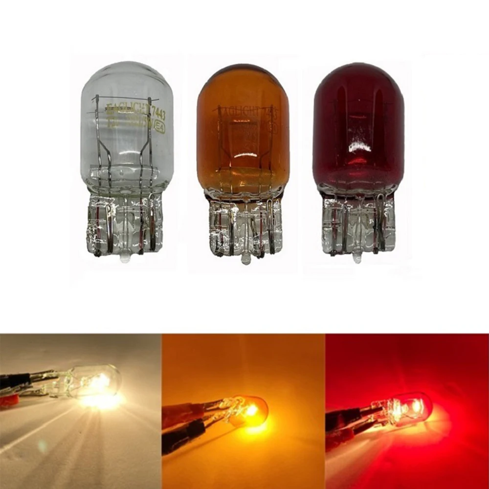 T20 7440 7443  WY21W W21W Halogen Bulbs 7443 W21/5W T20 Super Bright Backup Reversing Light for Car Signal Lamp 12V amber Red