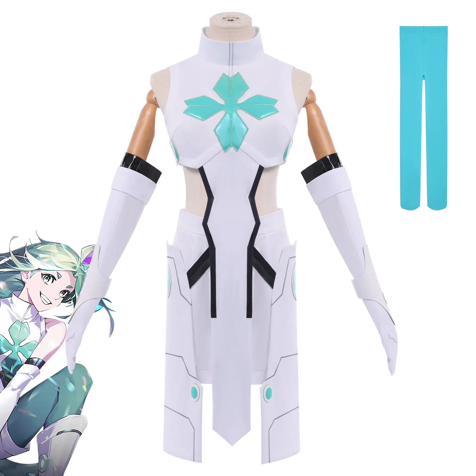 

New Convex Hero Xcos Clothing Lucky Green Xcosplay Clothing White Suit Two-dimensional Animation Clothing