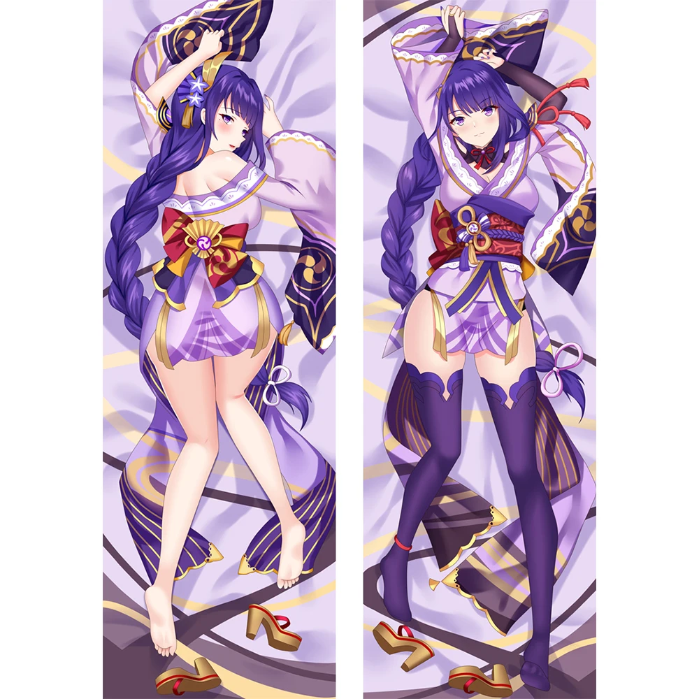 

New Genshin Impact Dakimakura Anime Inazuma Raiden Shogun Baal Pillowcase Bedding Pillow Customize Hugging Body Pillow Case