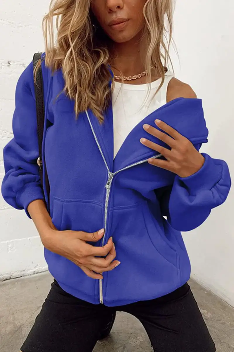 

Fashion Street Women's Hoodie Teen Girl Autumn Oversized Sweatshirt Casual Drawstring Clothing Zipper Sweater Christmas Gifts