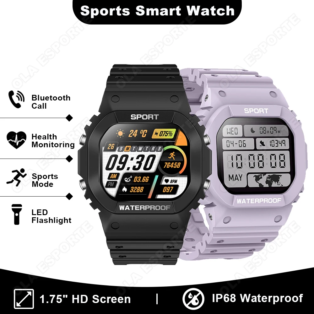 

Smart Watch Bluetooth Call Reminder Sleep Heart Rate Monitoring Compass Pedometer 100+ Sports Modes Men Women Fashion Smartwatch
