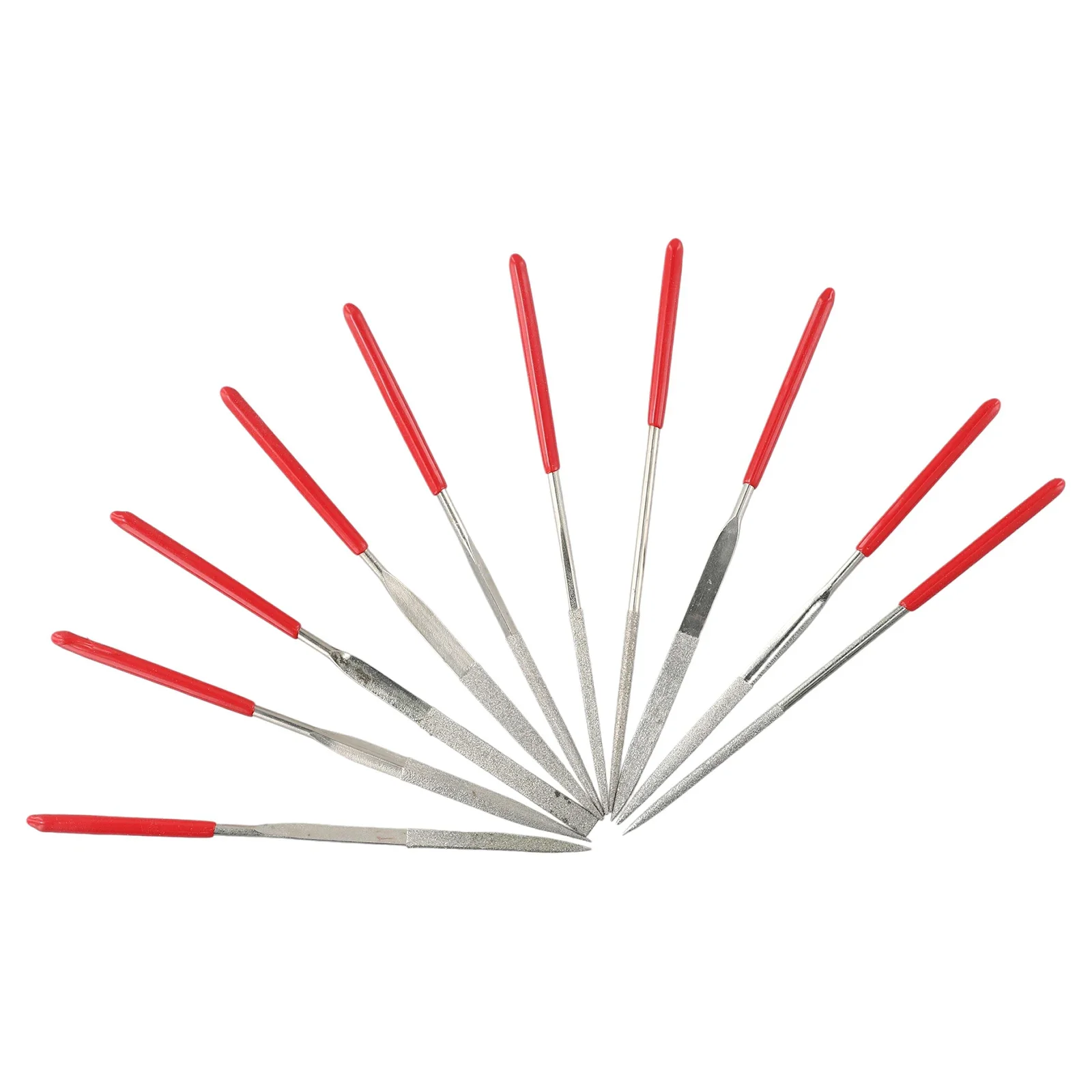 Diamond File Rasp Set 10Pcs Mini Electroplated Needle Rasps Metal Carving Craft Hand Tool 120 Mesh Particle Size