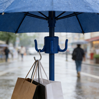 Portable Beach Umbrella Hook - 4-Prong Universal Sunshade Accessory for Hats, Bags, and Clothes for Camping Beach Umbrell 