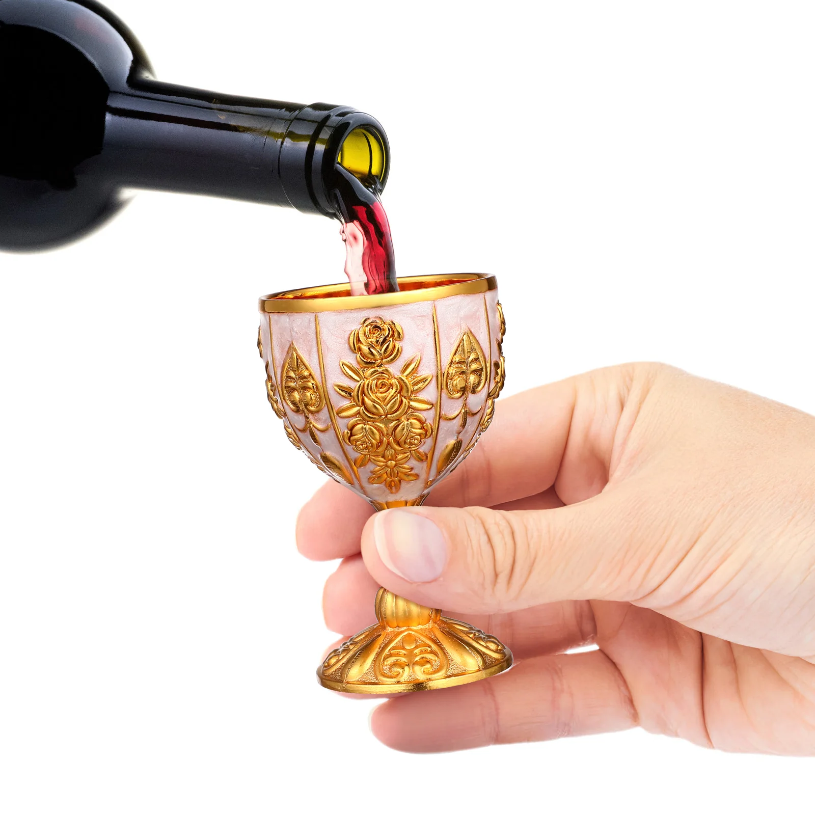 European High-end Glass Decorative Cup Retro Style Glasses Delicate Wedding Zinc Alloy
