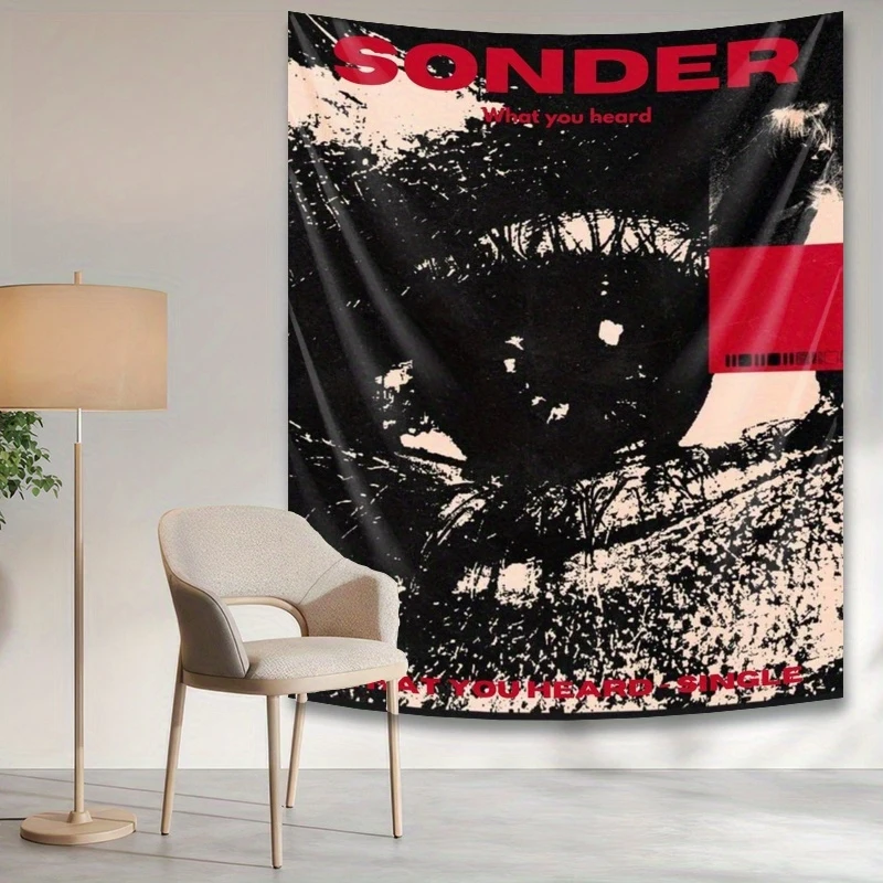 VIKAMA Dark Retro Eye Tapestry Red Black SONDER Background Buya Cultural Atmosphere Decoration Room Decoration