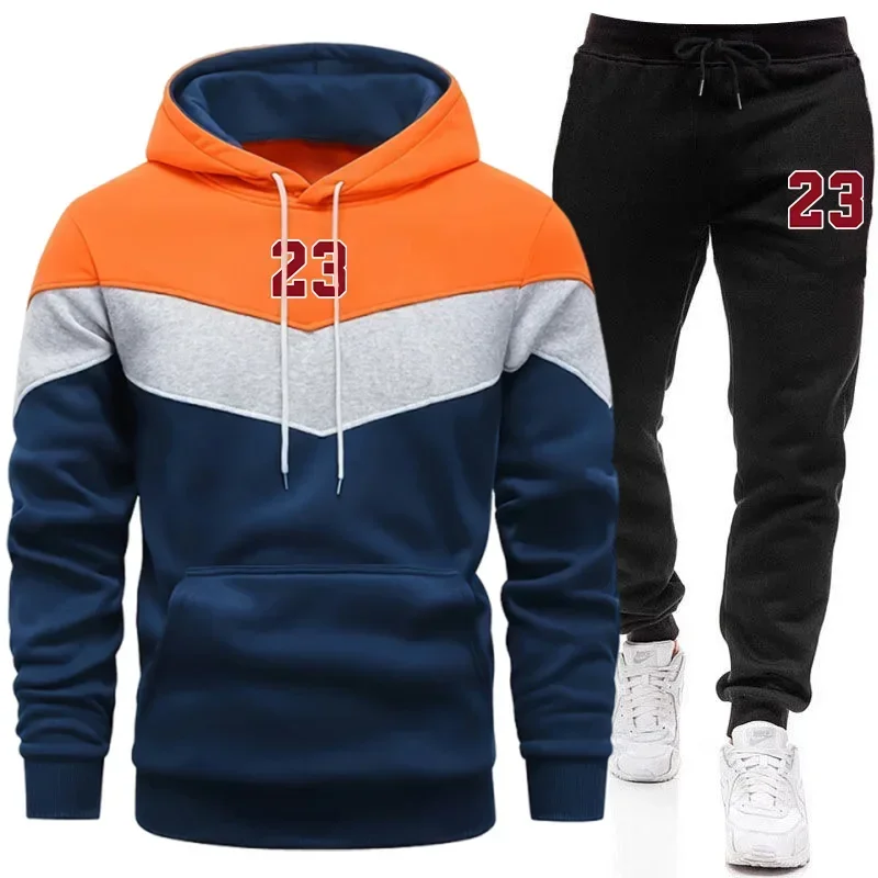 Autumn Winter Home Outdoor Comfort Fashion Hoodie Tracksuit 2026 New Arrival Men's Sportswear Hooded Sweatshirt Black Sweatpants - view 5