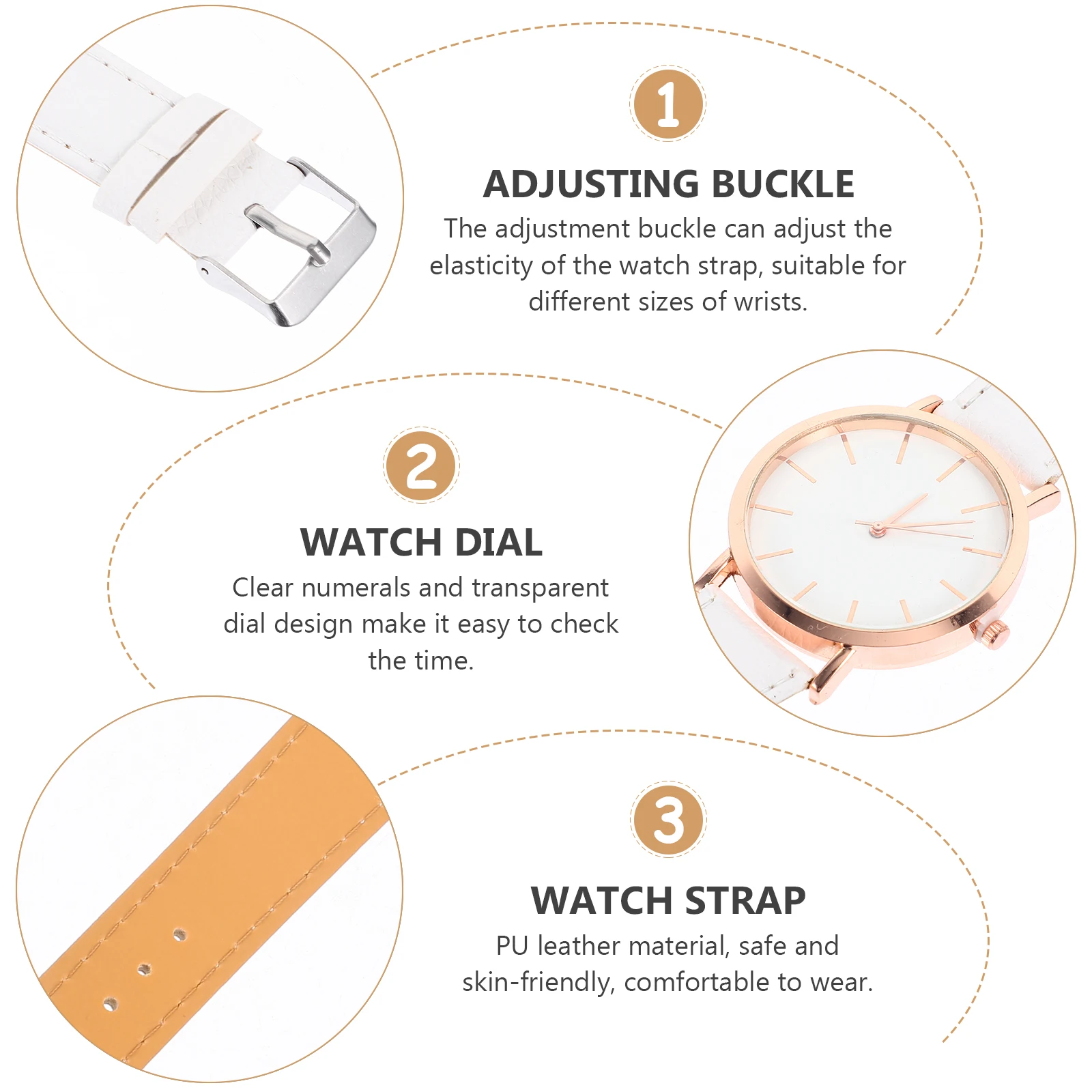 

Women's Strap Quartz Watch PU Comfortable Lightweight Lady's Watch Decorative Gift Watches for Women Birthday Gift