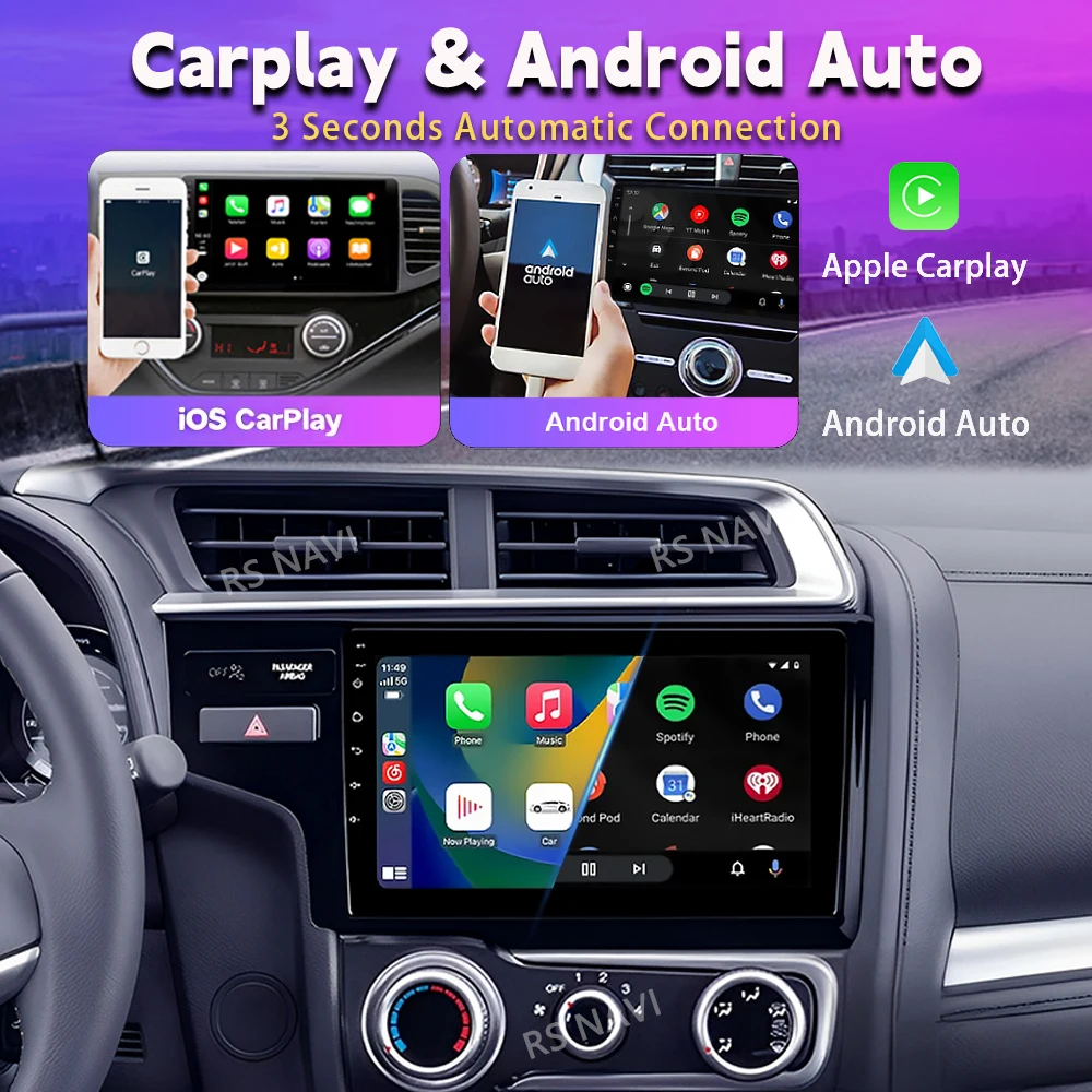 Android 16 Carplay Auto Car Radio Multimedia Player For Honda Fit Jazz 2014 2015 2016 2017 Autoradio GPS Stereo 2din Head Unit