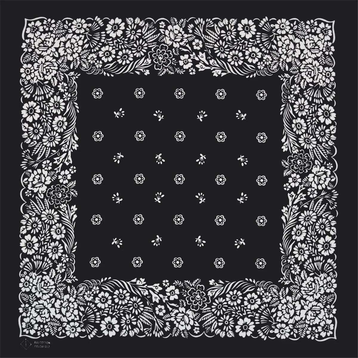 New Design Flower Black Paisley Hip Hop 100% Cotton Square Bandana Scarf Unisex Headband Gifts For Men/Boys/Girls