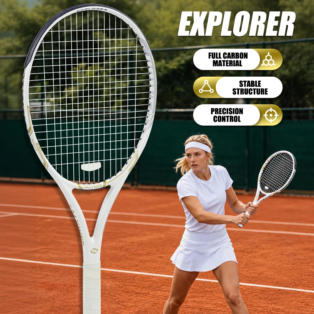 EXPLORER Selected Original 100% Full Carbon Fiber Tennis Racket, Aerospace-Grade Frame 270±5g, Balance Between Offense & Defense