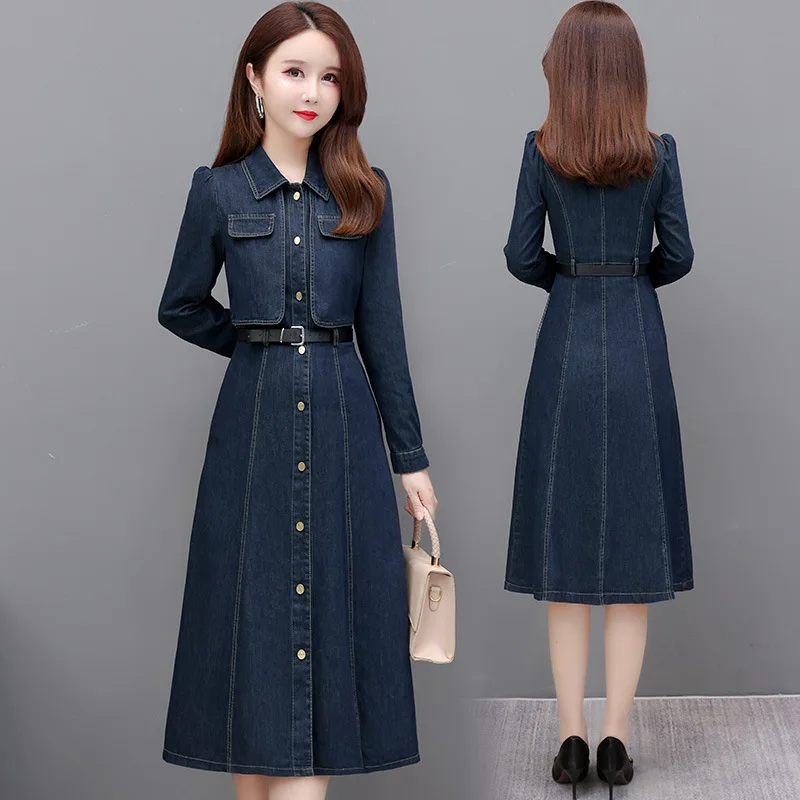 

Fashionable Stylish Dress Women, Autumn New Elegant Slim Mid-Length Fashionable A-Line Dress