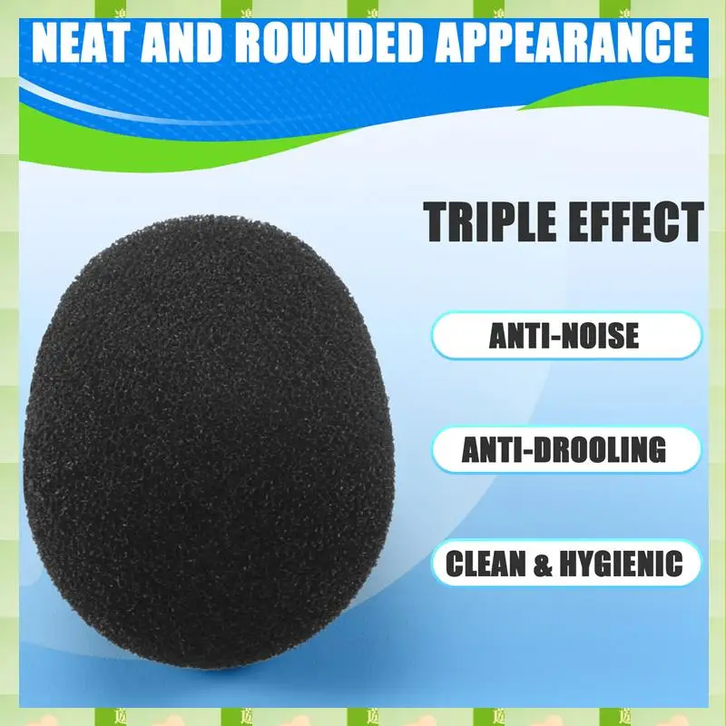 2025 100 шт., гарнитура для микрофона, гриль, лобовое стекло, губка из пенопласта, черный чехол для микрофона 30 мм x 8 мм, 100 шт., гарнитура для микрофона, гриль, лобовое стекло