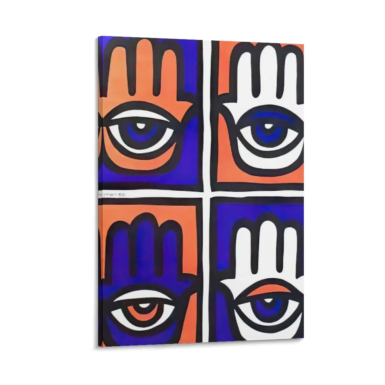 

gad ullman 4X Hamsa 1968 Canvas Painting office decoration korean room decor room decoration