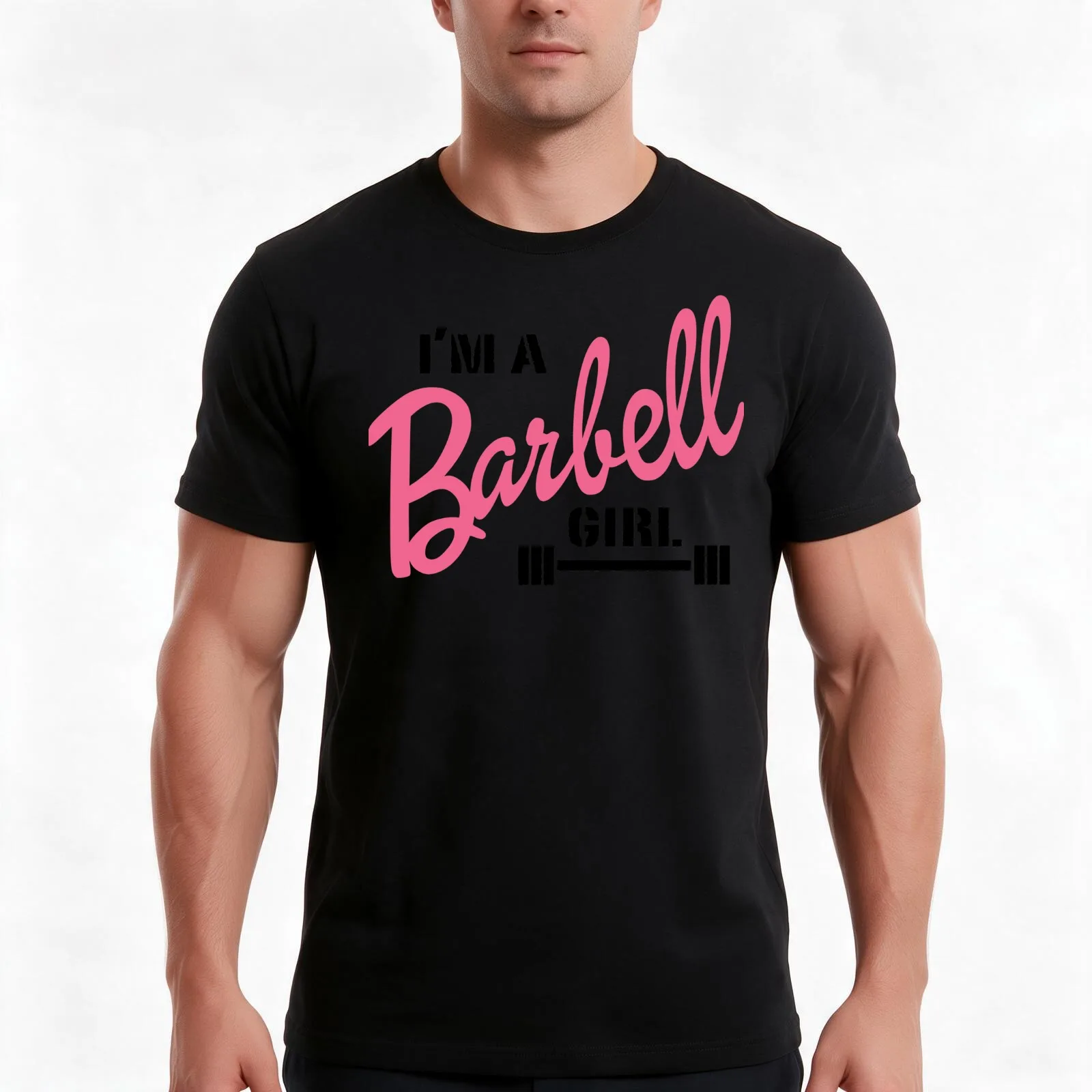 No Plastic, Just Steel. I'm a Barbell Girl T-Shirt, Summer Casual Cotton Tee, Oversized Streetwear Tops, Vintage Graphic Print