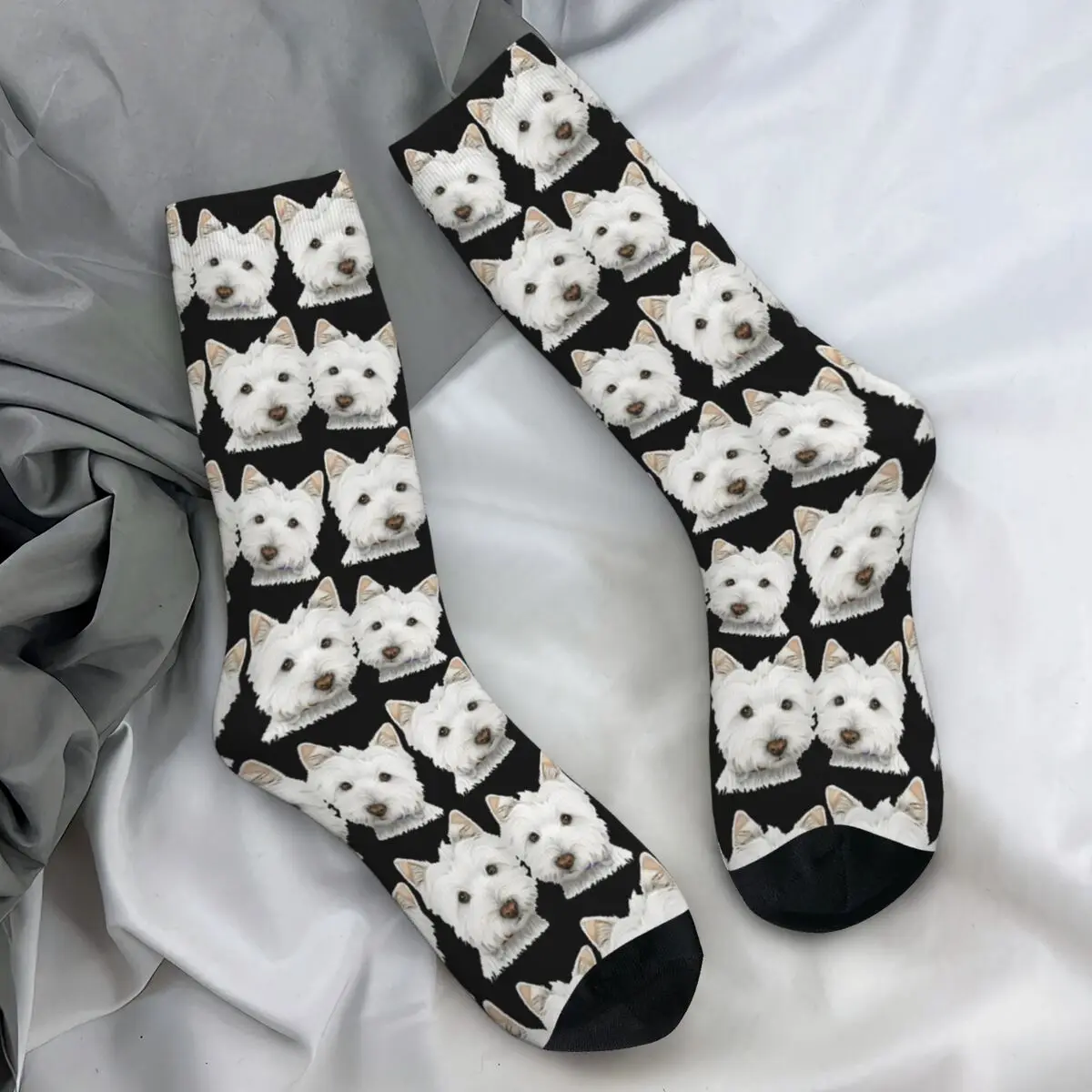 Westie West Highland White Terrier Dog Socks Casual Stockings Winter Anti-Slip Unisex Men Socks Warm Soft Printed Outdoor Socks