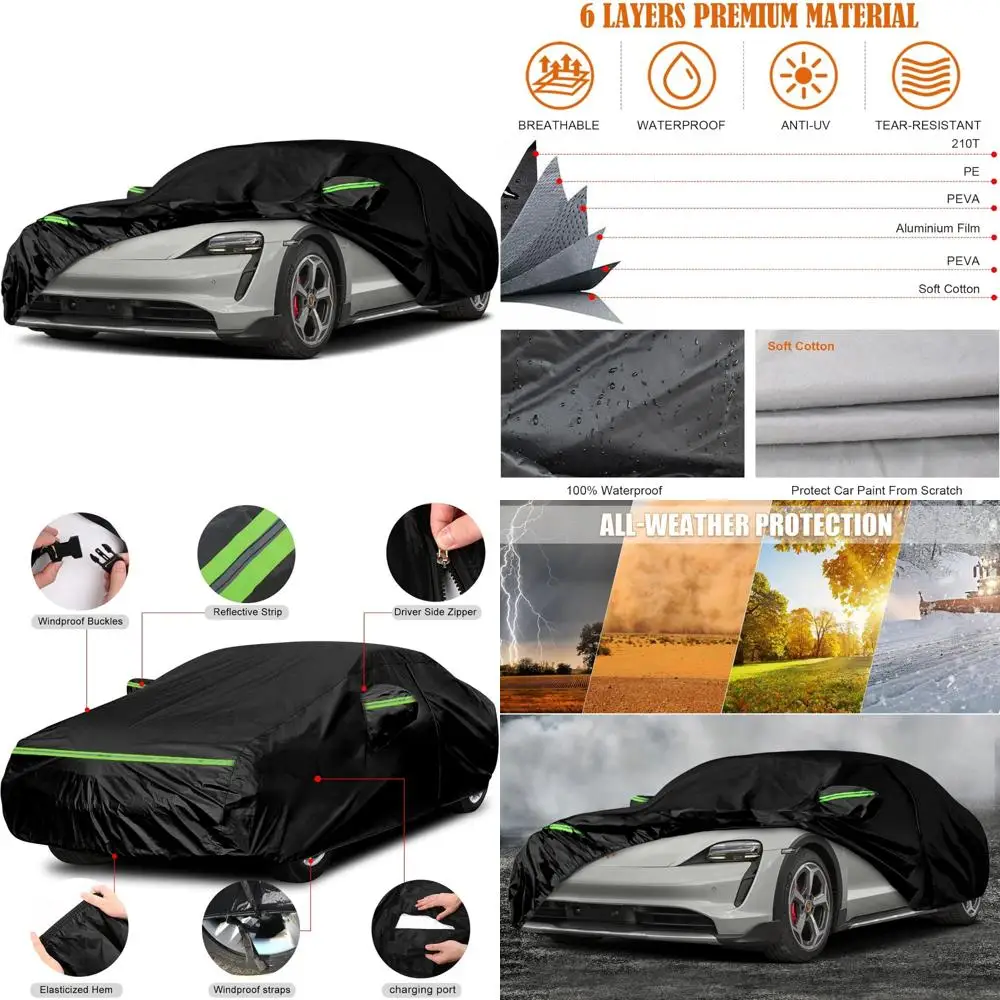 

Всепогодный 6-слойный автомобильный чехол на заказ с дверцей на молнии и доступом порту зарядки для моделей Taycan 2019-2025 гг.