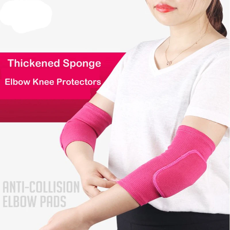 Elastic Elbow Pads Thickened Sponge Elbow Knee Protectors Guard Basketball Volleyball Sport Arm Sleeve Pad Adults Children