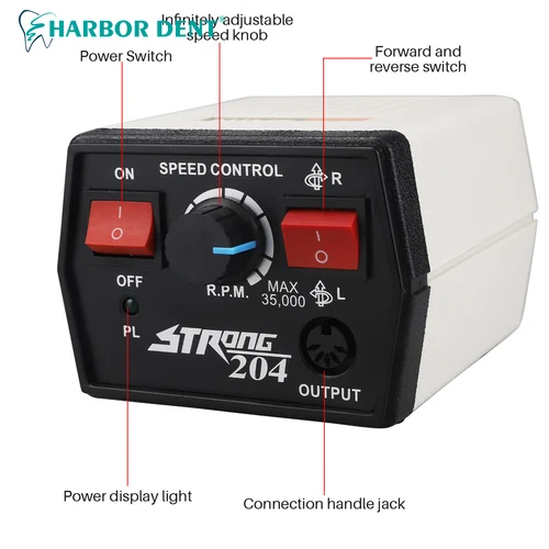 Imagen 2 del producto Micromotor Dental fuerte 204, mango de 102L, máquina pulidora de 35000 Rpm, herramienta de pulido de joyería, Micromotor, molienda de orfebre